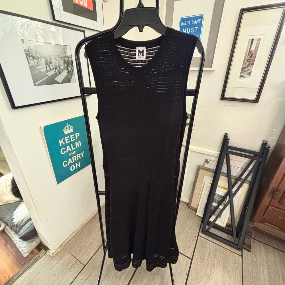 Missioni  Elegant Black Sleeveless Dress EU SZ 46